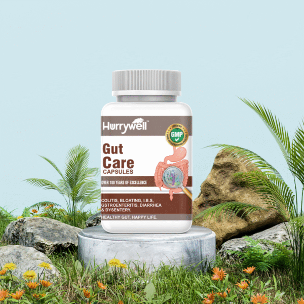 Hurrywell Gut Care Capsules – Ayurvedic Remedy for Bloating, IBS, Diarrhea & Digestive Wellness