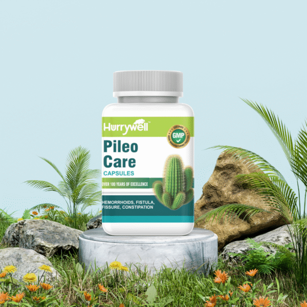 Hurrywell Pileo Care Capsules – Ayurvedic Remedy for Hemorrhoids, Fissures & Anal Discomfort