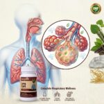 Hurrywell Lung Care Capsules with respiratory system illustration showing lungs, airways, and complete respiratory wellness support.